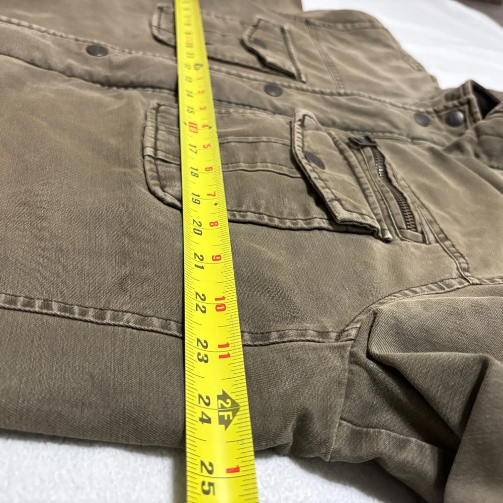 Levi's Men's Brown Quilted Green Military Jacket Zip Button Stand Collar Size L - Picture 9 of 14